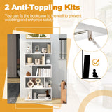 NNECW Geometric S-Shaped Bookcase with Anti-Toppling Device for Living Room/ Home/ Office-White