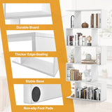 NNECW Geometric S-Shaped Bookcase with Anti-Toppling Device for Living Room/ Home/ Office-White