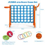 NNECW Jumbo 4-to-Score Giant Game Set for Kids-Orange