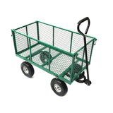 NNEDPE Steel Mesh Garden Trolley Cart - Green
