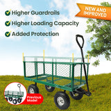 NNEDPE Steel Mesh Garden Trolley Cart - Green
