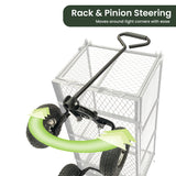 NNEDPE Steel Mesh Garden Trolley Cart - Green