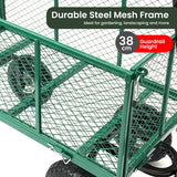 NNEDPE Steel Mesh Garden Trolley Cart - Green