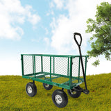 NNEDPE Steel Mesh Garden Trolley Cart - Green