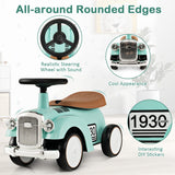 NNECW Kids Sit to Stand Vehicle with Working Steering Wheel for Boys &amp; Girls -Green