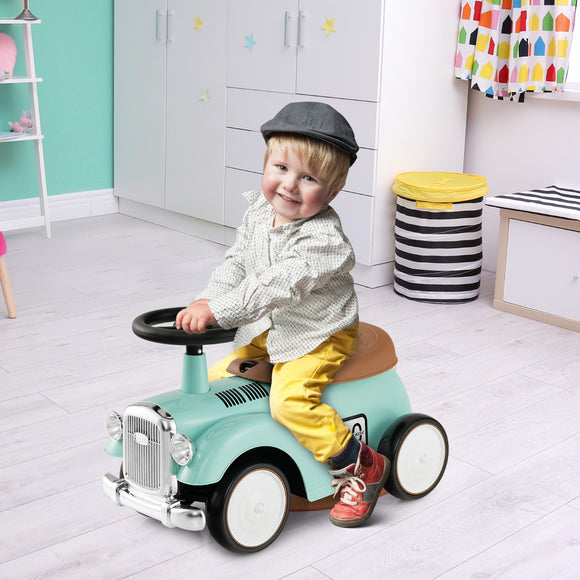 NNECW Kids Sit to Stand Vehicle with Working Steering Wheel for Boys & Girls -Green