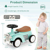 NNECW Kids Sit to Stand Vehicle with Working Steering Wheel for Boys &amp; Girls -Green