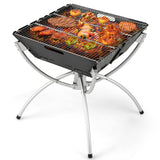 NNECW 3-in-1 Portable Firewood Charcoal Fire Pit with Stainless Steel Grills