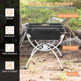 NNECW 3-in-1 Portable Firewood Charcoal Fire Pit with Stainless Steel Grills