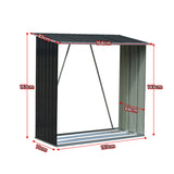 NNEDPE Wood Storage Shed Galvanized Steel - Black