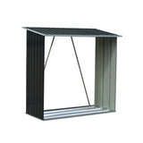NNEDPE Wood Storage Shed Galvanized Steel - Black