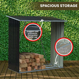 NNEDPE Wood Storage Shed Galvanized Steel - Black