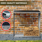 NNEDPE Wood Storage Shed Galvanized Steel - Black