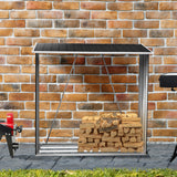 NNEDPE Wood Storage Shed Galvanized Steel - Black
