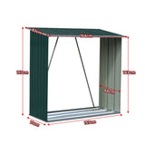 NNEDPE Wood Storage Shed Galvanized Steel - Green