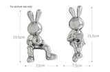NNEOBA Modern Elegance: Electroplating Rabbit Sculpture Set for Chic Home and Office Decor