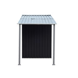 NNEDPE 4x8ft Zinc Steel Garden Shed with Open Storage - Black