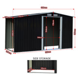 NNEDPE Garden Shed with Semi-Close Storage 4*8FT - Black