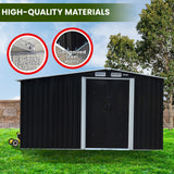 NNEDPE Garden Shed with Semi-Close Storage 4*8FT - Black