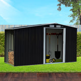 NNEDPE Garden Shed with Semi-Close Storage 4*8FT - Black