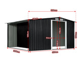 NNEDPE Garden Shed with Semi-Close Storage 6*8FT - Black