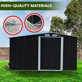 NNEDPE Garden Shed with Semi-Close Storage 6*8FT - Black