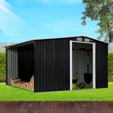 NNEDPE Garden Shed with Semi-Close Storage 6*8FT - Black