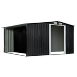 NNEDPE Garden Shed with Semi-Closed Storage 8*8FT - Black