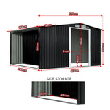 NNEDPE Garden Shed with Semi-Closed Storage 8*8FT - Black