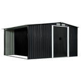 NNEDPE Garden Shed with Semi-Closed Storage 8*8FT - Black