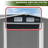 NNEDPE Garden Shed with Semi-Closed Storage 8*8FT - Black