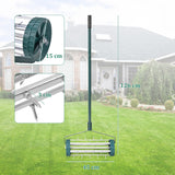 NNECW Rolling Garden Lawn Aerator Roller with 3-Piece Long Steel Handle
