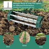 NNECW Rolling Garden Lawn Aerator Roller with 3-Piece Long Steel Handle