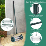 NNECW Rolling Garden Lawn Aerator Roller with 3-Piece Long Steel Handle
