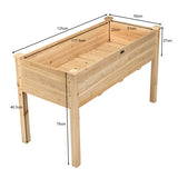 NNECW Wooden Planter Box with 100% Fir Wood Frame for Patio Natural