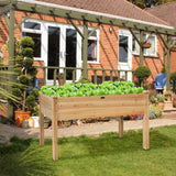 NNECW Wooden Planter Box with 100% Fir Wood Frame for Patio Natural