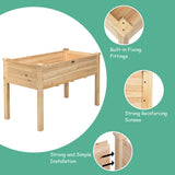 NNECW Wooden Planter Box with 100% Fir Wood Frame for Patio Natural