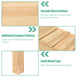 NNECW Wooden Planter Box with 100% Fir Wood Frame for Patio Natural