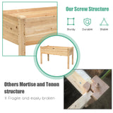 NNECW Wooden Planter Box with 100% Fir Wood Frame for Patio Natural