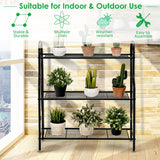 NNECW 3-Tier Scrollwork Design Metal Plant Stand for Balcony Garden Yard