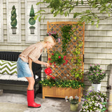 NNECW Raised Garden Bed with Trellis for Indoor & Outdoor Use