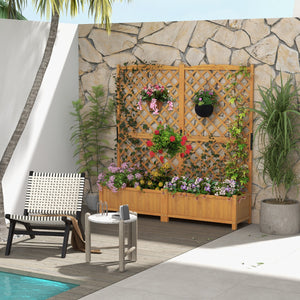 NNECW Raised Garden Bed with Trellis for Indoor & Outdoor Use