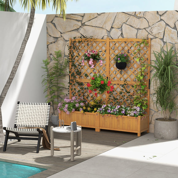 NNECW Raised Garden Bed with Trellis for Indoor & Outdoor Use