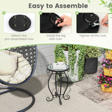 NNECW Mosaic Outdoor Side Table with Weather Resistant Ceramic Tile Tabletop-Green