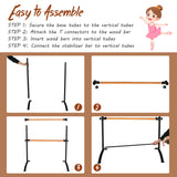 NNECW Freestanding Dance Bar with 4-position Adjustable Heights for Dancing-Black
