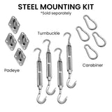 NNEDPE 280GSM Outdoor Sun Shade Sail Canopy Grey - 5m x 8m