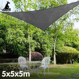 NNEDPE Outdoor Sun Shade Sail Canopy Grey Triangle 5 x 5 x 5M