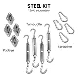 NNEDPE Outdoor Sun Shade Sail Canopy Grey Square 5 x 5M