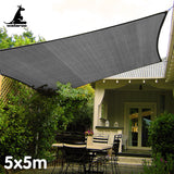 NNEDPE Outdoor Sun Shade Sail Canopy Grey Square 5 x 5M