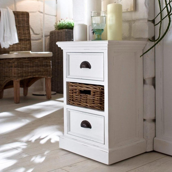 NNENVS Bedside Storage Unit with Basket